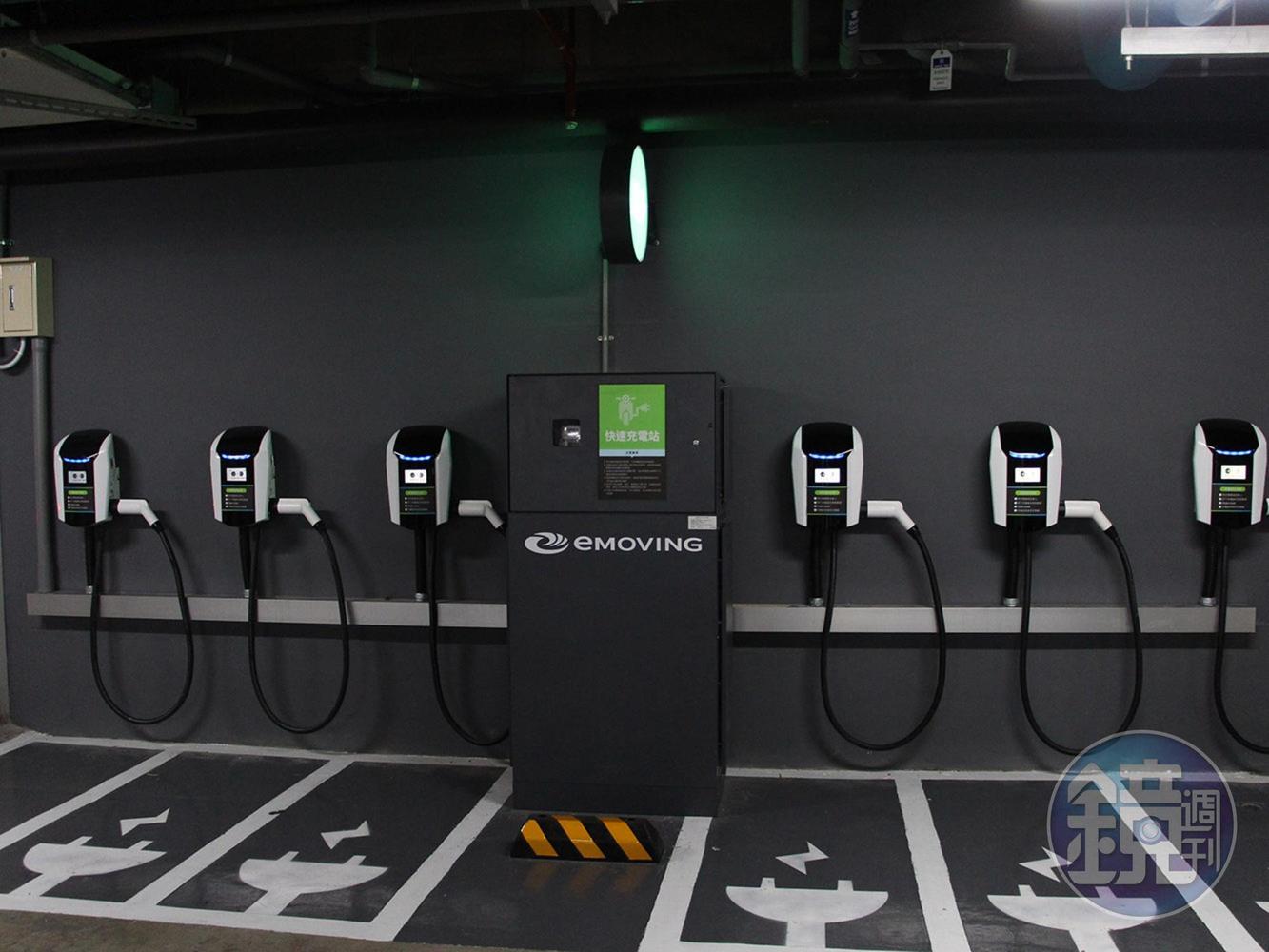 在家樂褔、肯德基以及未來在中油加油站，會設立快速充電站與超級充電站。