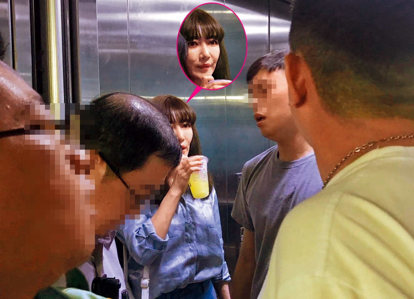 上月十八日，屁蛋妹在現任警察男友陪同下，到基隆地檢署開庭，卻和正宮李小姐發生扭打。（讀者提供）