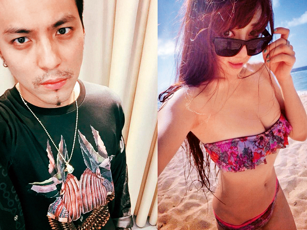 本刊曝光嘎嘎疑似同時交往3女後，屁蛋妹立刻將先前讚賞嘎嘎魅力的貼文刪除，接著發文痛罵，「真的是渣男無誤！」（翻攝自嘎嘎、Kelly Tsai臉書）