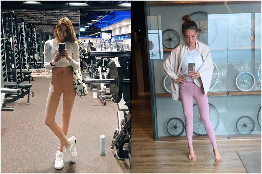 隋棠分享健身房運動美照，好友小禎也跟進。（翻攝自隋棠、胡小禎臉書）