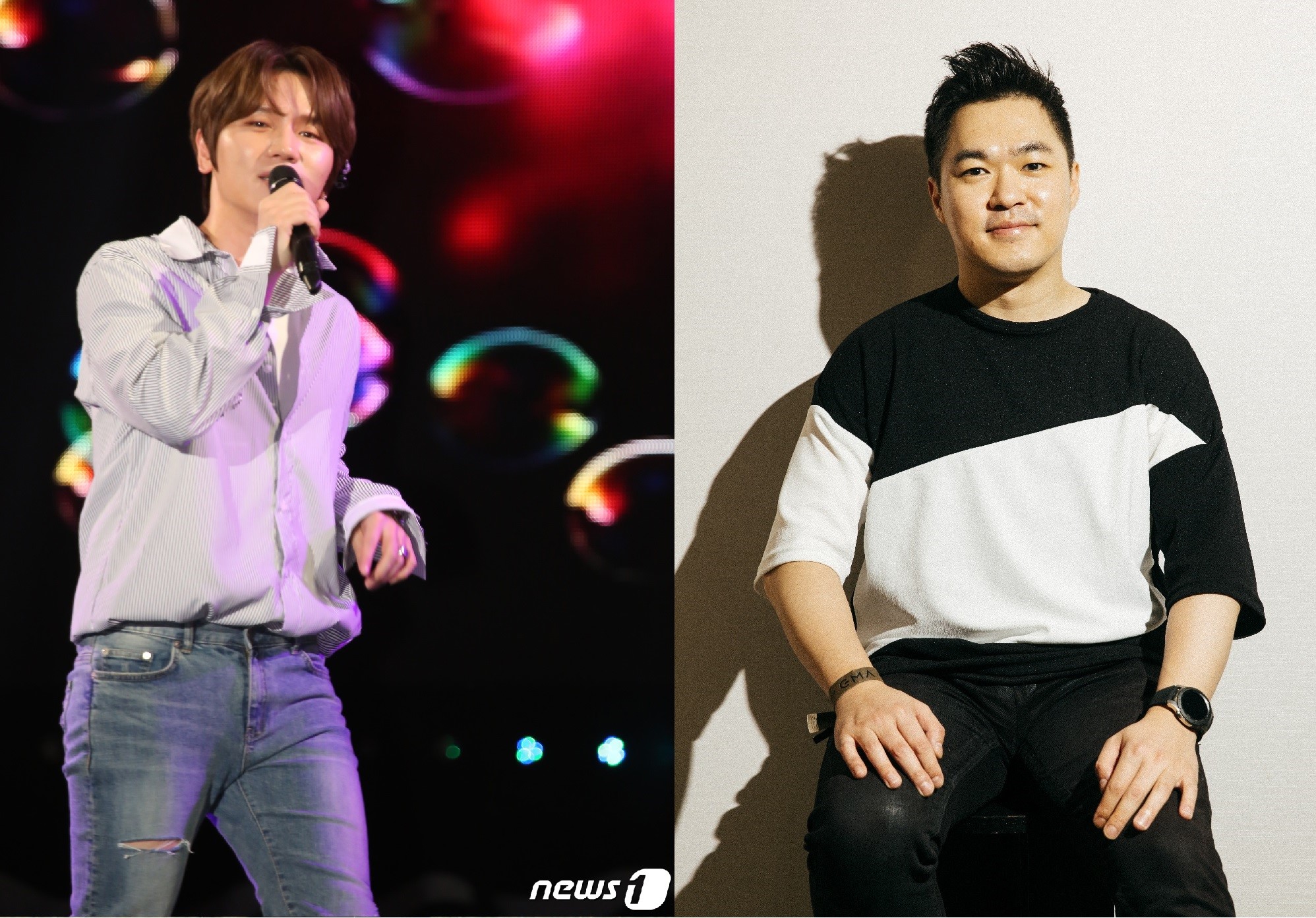 VISHOP（右）與K.Will（左）合作多次，藝名也是對方所取。（左圖翻攝自news1） 