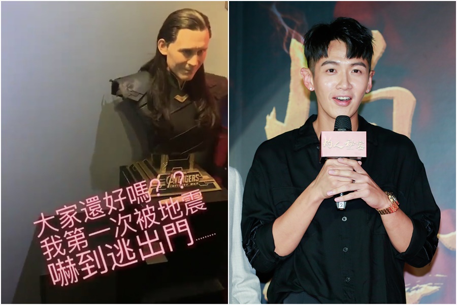 今天清晨的地震全台有感，柯震東也PO出家中的災情。（左圖翻攝自柯震東IG）