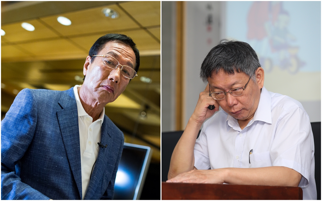 資深媒體人黃光芹於臉書爆料，指郭台銘（左）尚未做出參選的最終決定，但郭柯合的大方向確定。（本刊資料照）