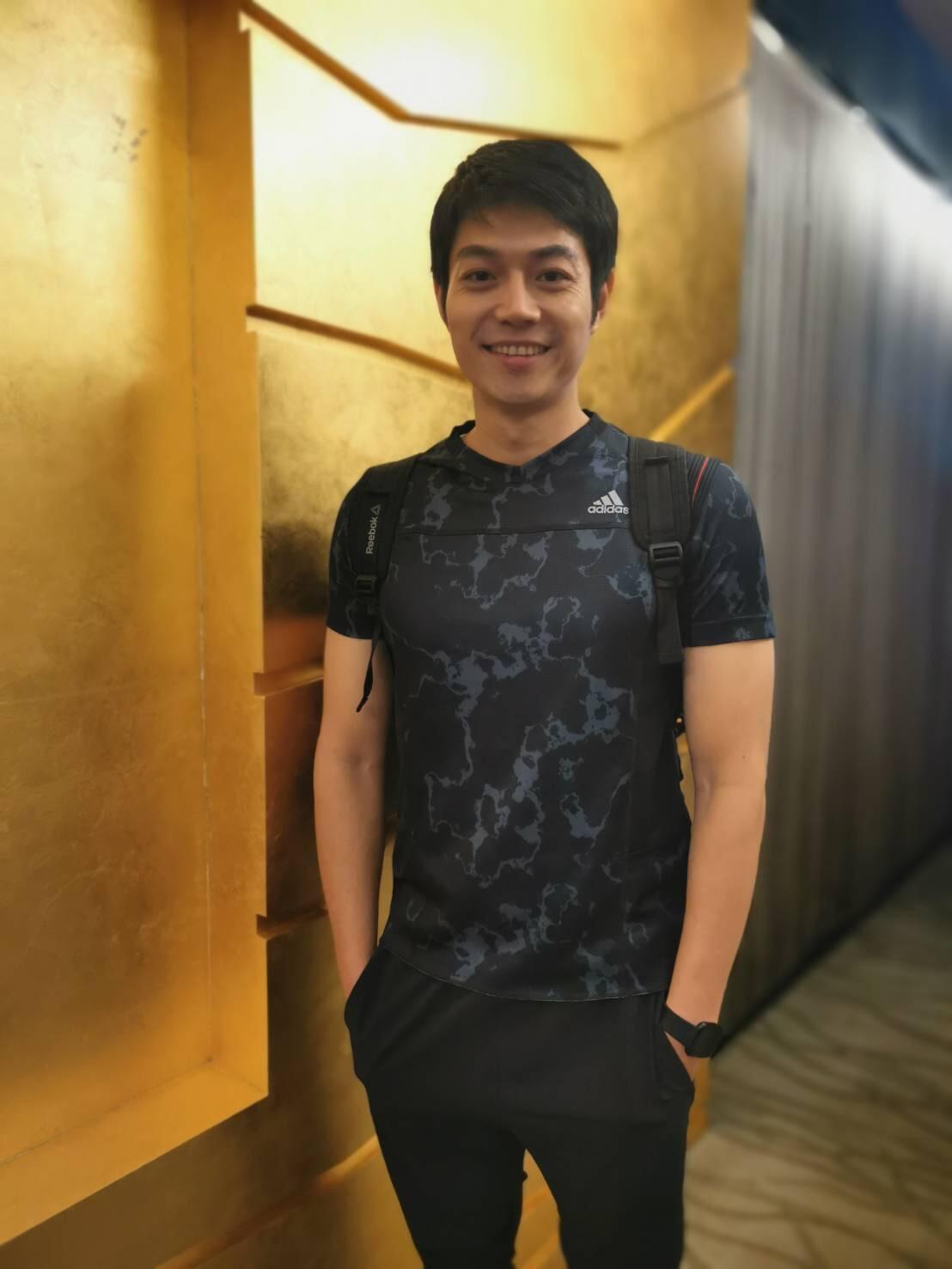 「訂房先生」李沛勳熱愛健身、保持好身材。（年代提供）