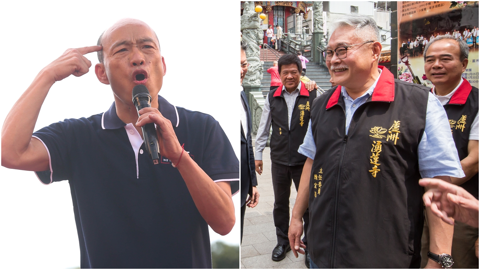 陳宏昌（右）公開致詞時挺蔡英文連任，還暗批國民黨總統參選人韓國瑜。（左）