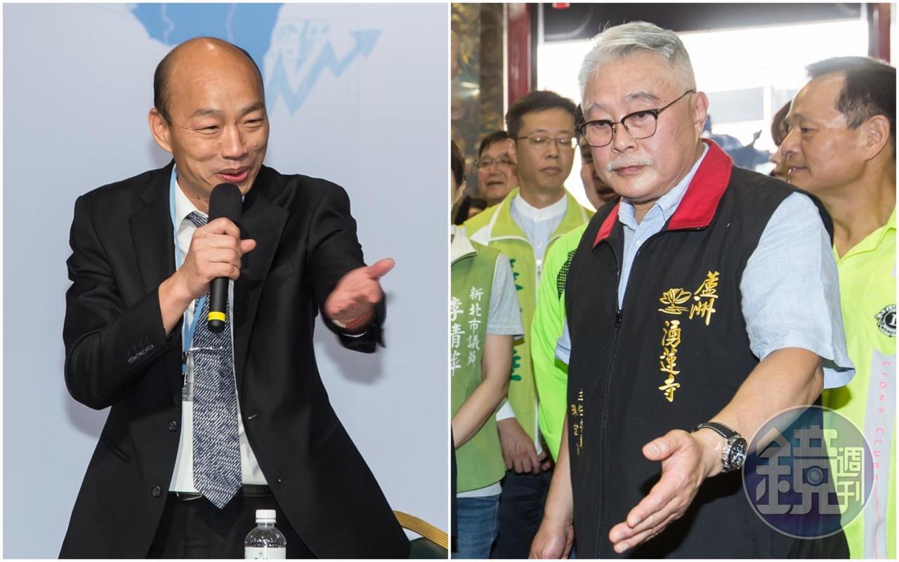 對於日前暗酸韓國瑜（左）一事，陳宏昌（右）表示自己不會道歉、歡迎提告，質疑「這群人就像紅衛兵一樣」，無法聽不同的聲音。（本刊資料照）