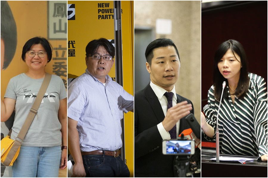 時代力量決策委員會包括三大勢力，包括前祕書長陳惠敏（左1）的「自主派」、邱顯智（左2）為主的「律師派」、已退黨的林昶佐（右2）以及洪慈庸（右1）的「親綠派」。（左1翻攝自陳惠敏臉書）