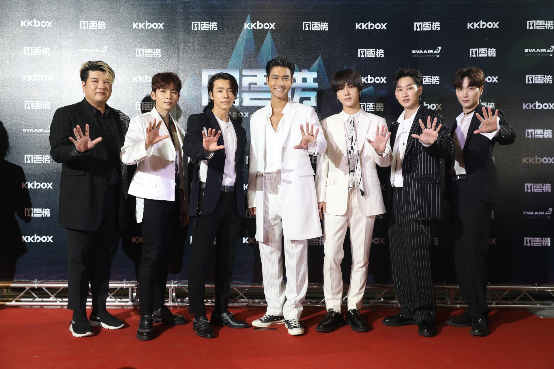 SUPER JUNIOR年初來台參加KKBOX風雲榜頒獎典禮。（KKBOX提供）