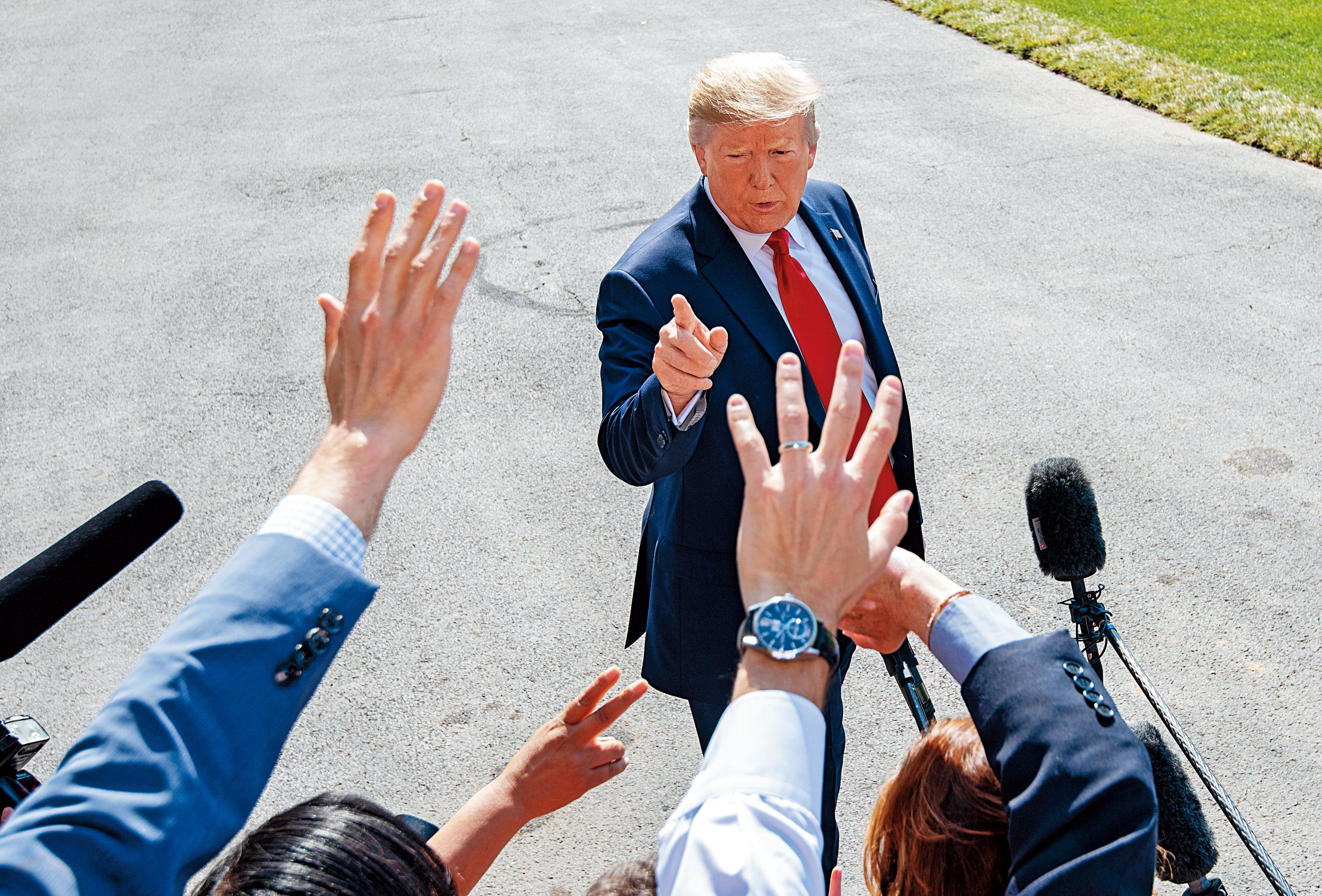 川普（圖）日前表示不打算跟華為做生意，9月的貿易談判也很可能不會發生，市場因此再度震盪。（東方IC）