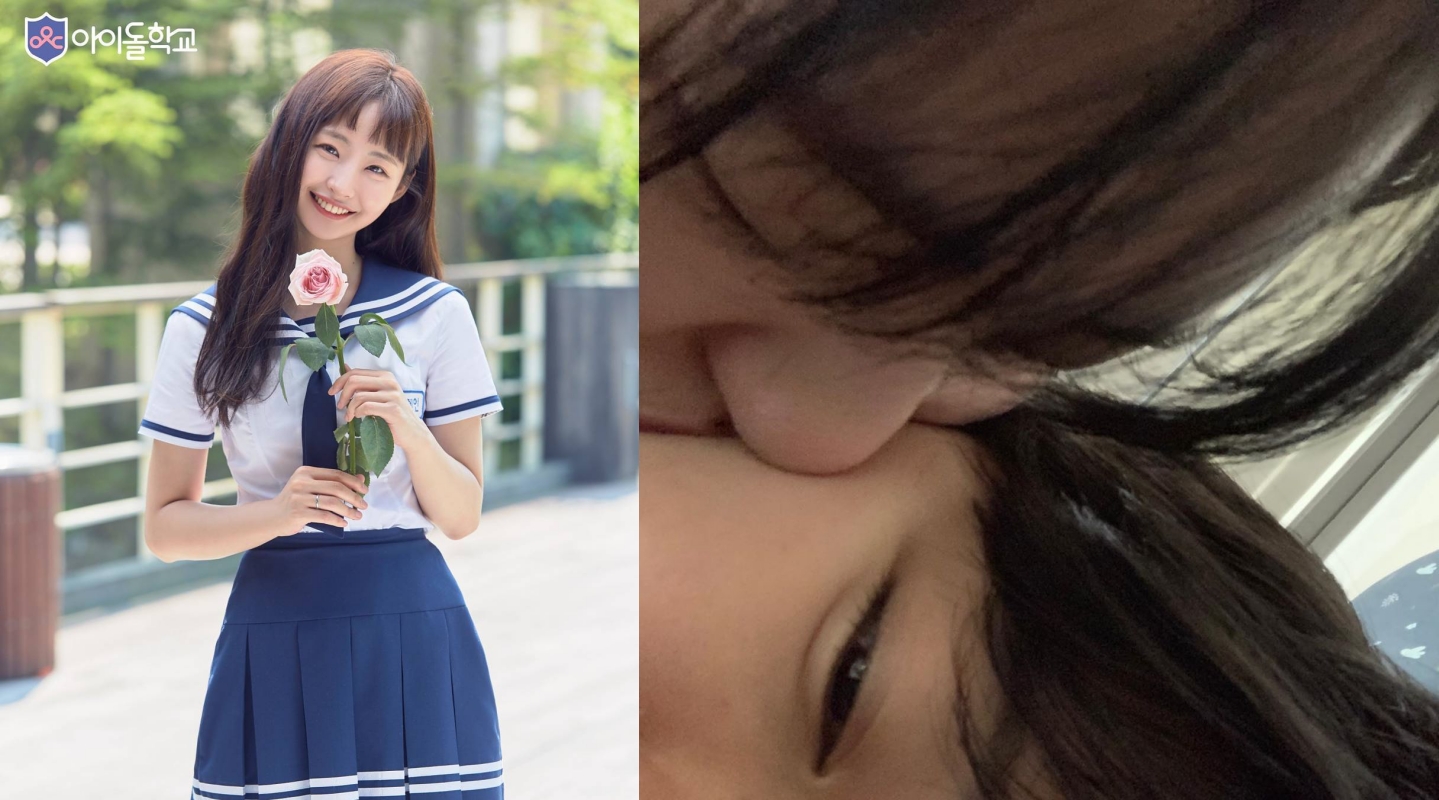 曾參加《偶像學校》的慎慧仁在IG秀出與女友的親密合照，勇敢出櫃。（合成慎慧仁IG與網路圖片）