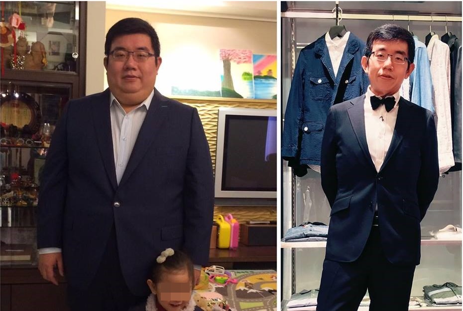 李明哲在2年內成功減重70公斤，體脂率從48%降到14.5%。（李明哲提供）