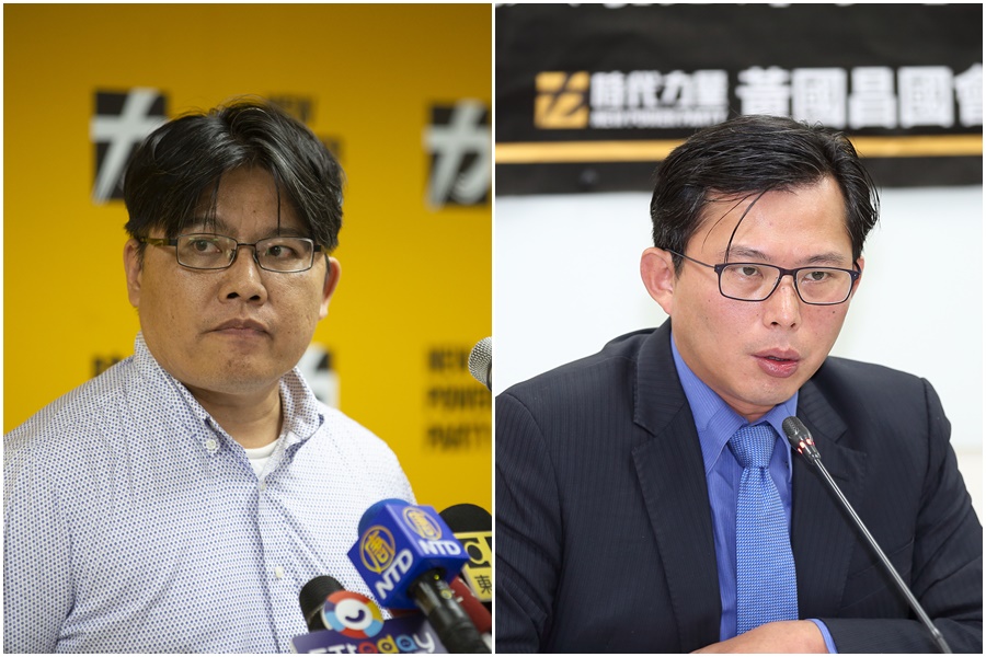 已請辭的時力主席邱顯智(左)傳出日前曾向黃國昌(右)主動表態願意代表時力參選該區立委,不過並不被黃所接受。