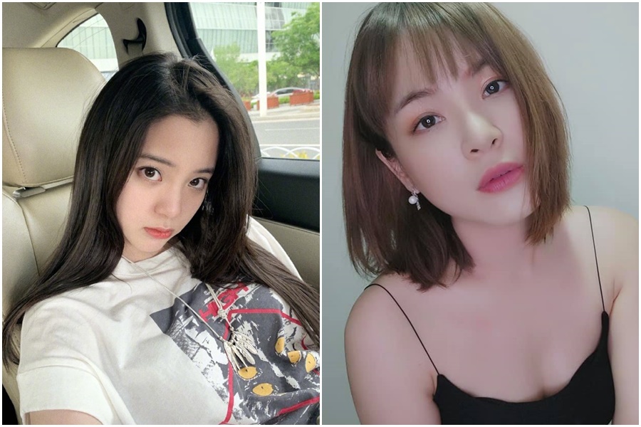 歐陽娜娜（左圖）在微博轉發支持香港警察貼文，網紅陳沂（右圖）質疑她怎麼還持有中華民國護照。（左圖翻攝自歐陽娜娜微博、右圖翻攝自陳沂臉書）