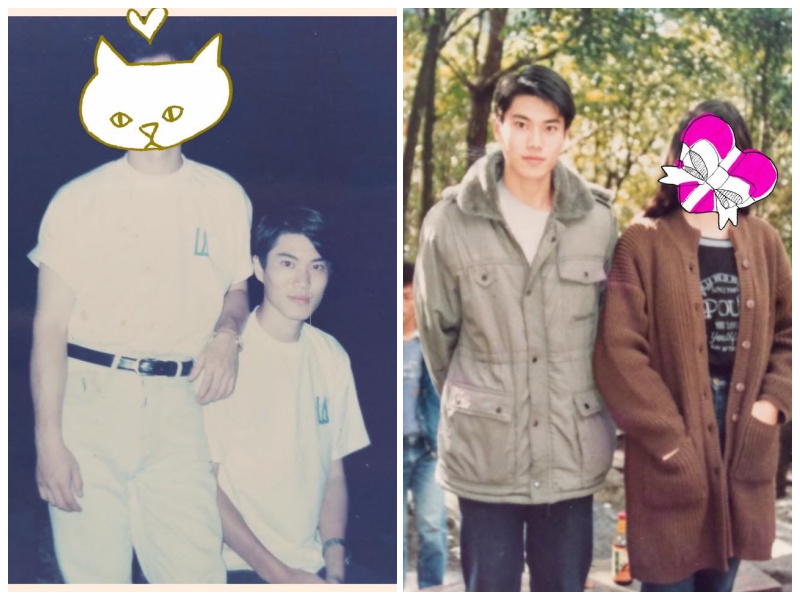 粉絲專頁「貓與邪佞的手指」曝光基隆市長林右昌年輕時候的照片。(翻攝自貓與邪佞的手指粉絲專頁)