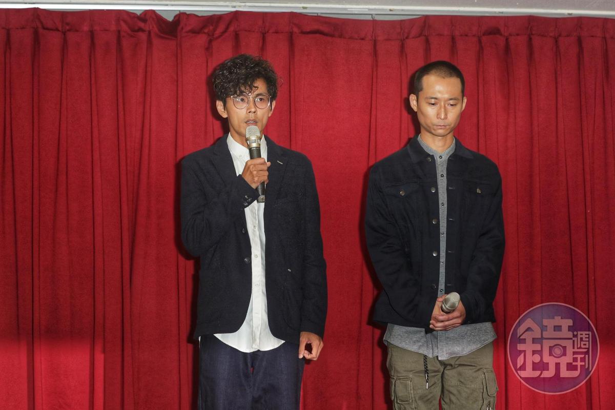 繼6月陪同阿翔開記者會道歉後，浩子再次展現義氣陪同阿翔復工。