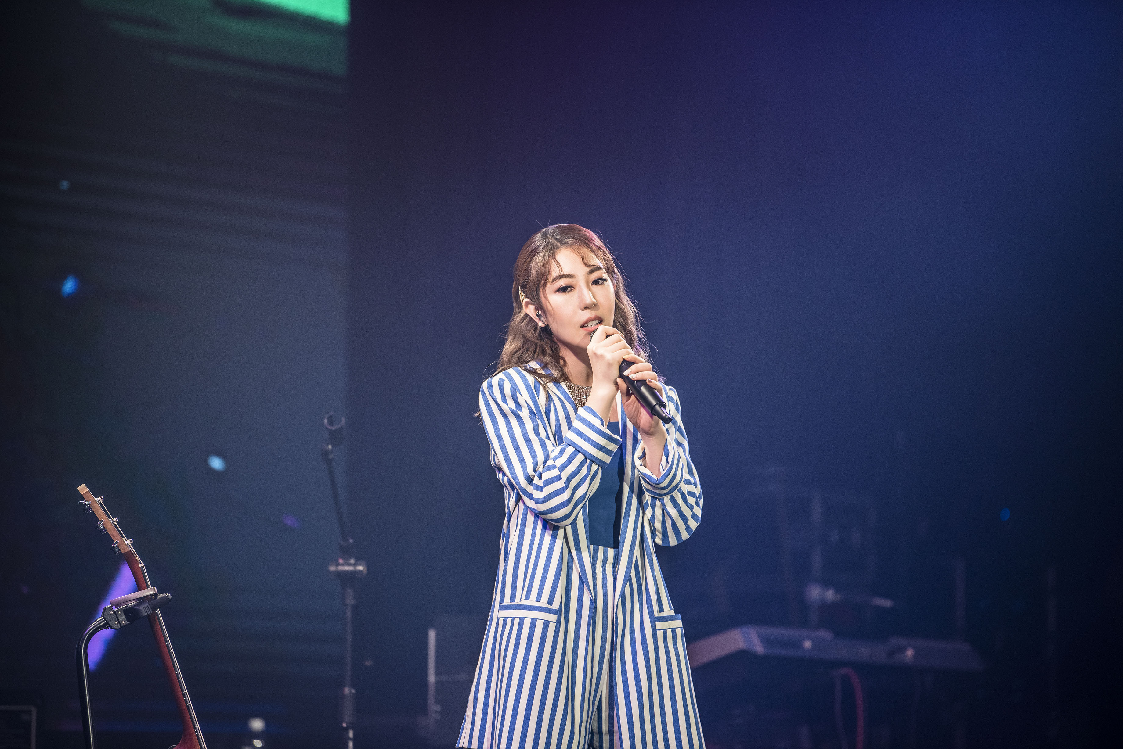 為了此次《MyLove巡迴首場演唱會》，唐芯已有2天沒闔眼。（單純夢想文創事業提供）