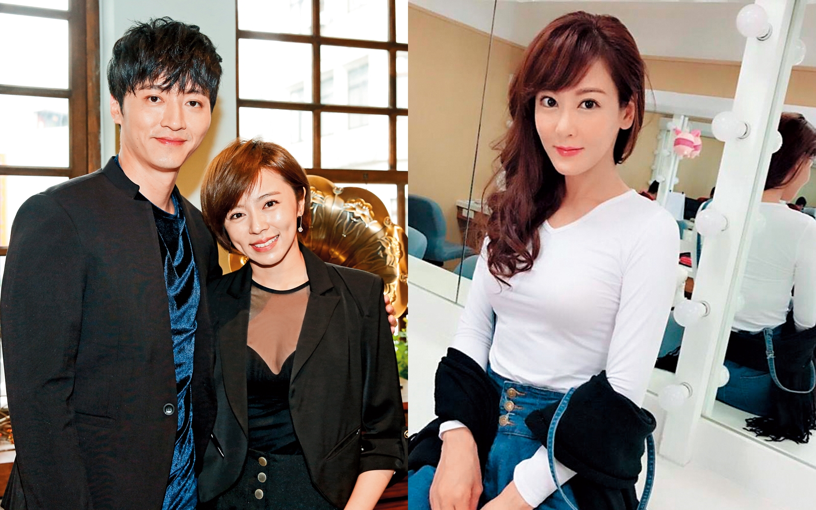 王瞳和馬俊麟的婚外曖昧情連燒好幾個月，王瞳好說歹說就是洗不清嫌疑。《大時代》女星邱琦雯因誤會自己是王瞳口中「亂講話」的女星，竟直接飆罵五字經。（左圖本刊資料照，右圖翻攝自邱琦雯臉書）