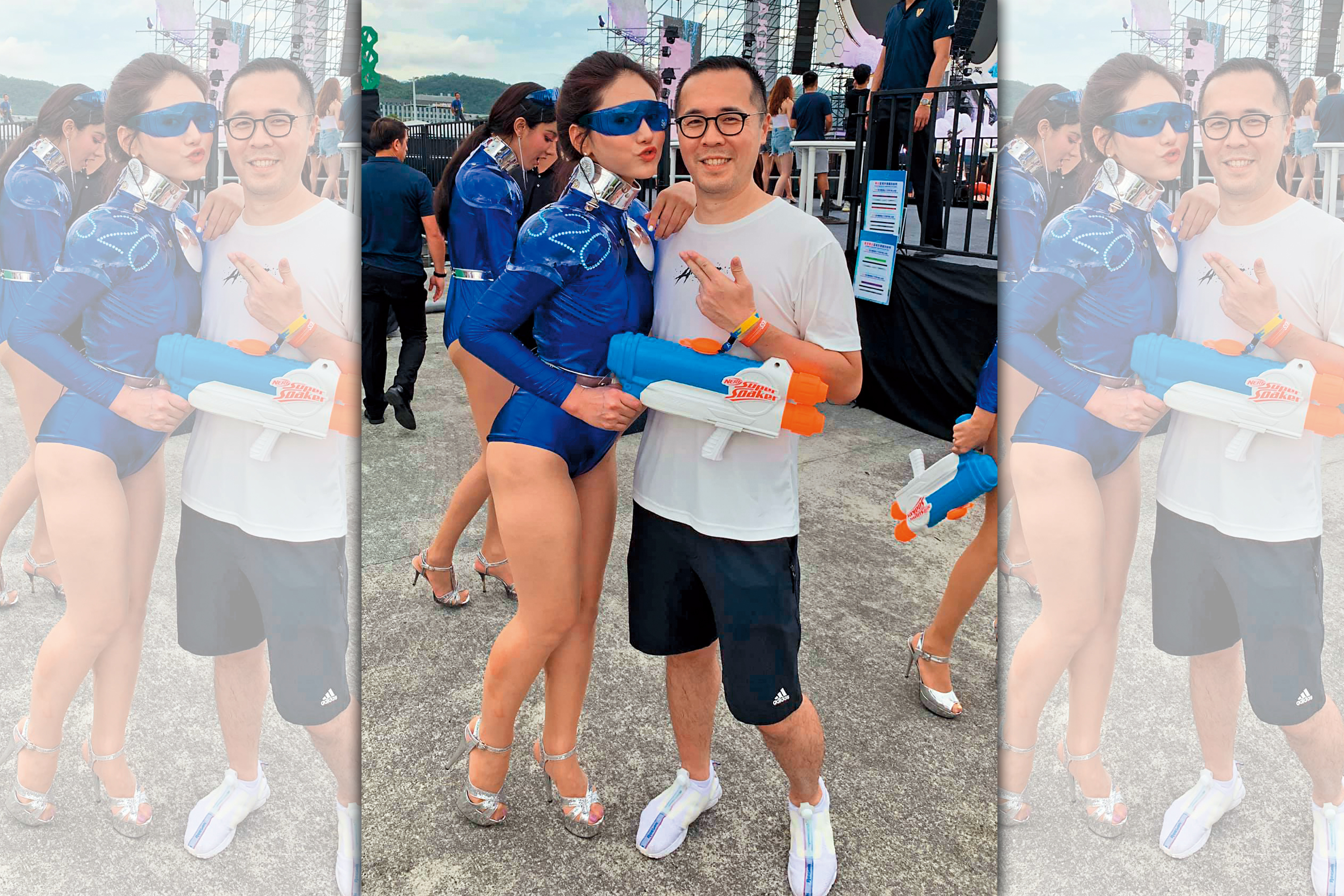 趙元同在臉書分享參加S2O潑水音樂節的開心模樣。（翻攝自趙元同臉書）