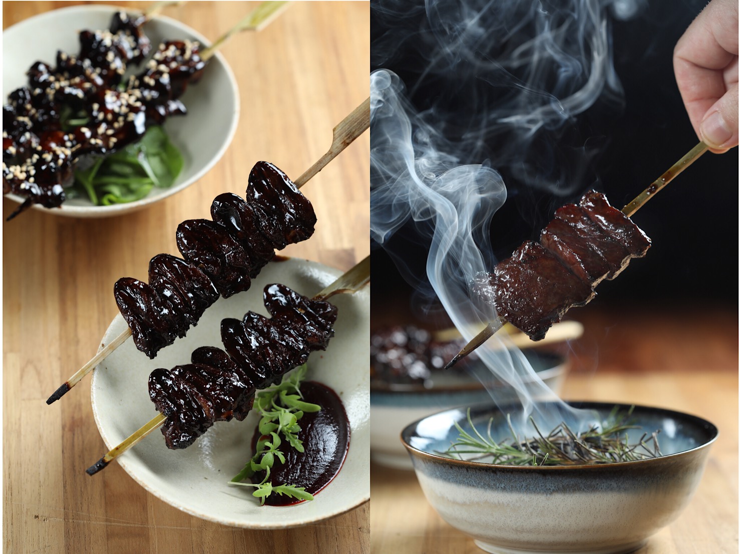 「山男YAMASAN」的菜色看似新派日式串燒，但主廚王一山表示，自己其實融入了煙燻、發酵及不浪費食材的新北歐料理手法，希望每一道料理都不浪費食材又能展現美味。