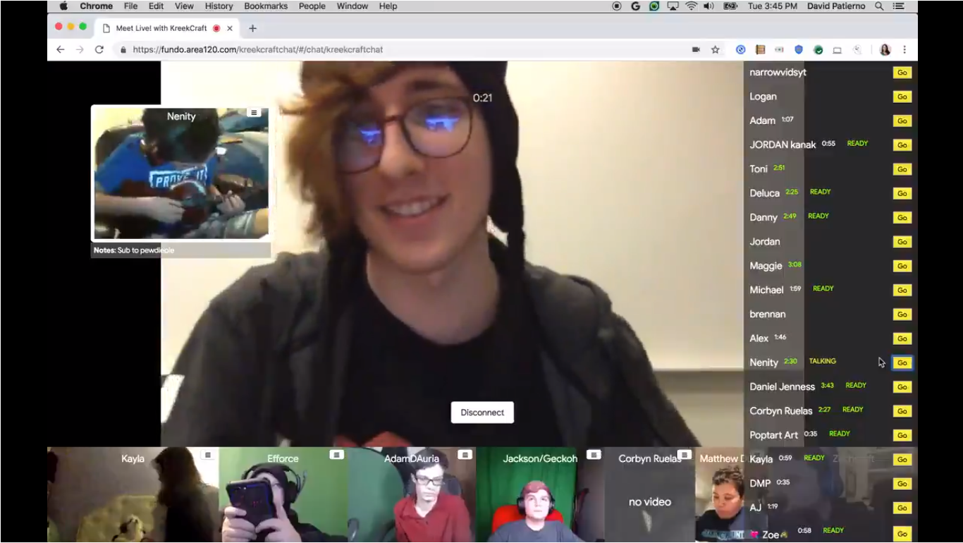 KreelCraft 是第一批試用 Fundo 的 YouTuber 之一，他剪輯了和粉絲們互動片段放上 Twitter。（Twitter@KreelCraft）