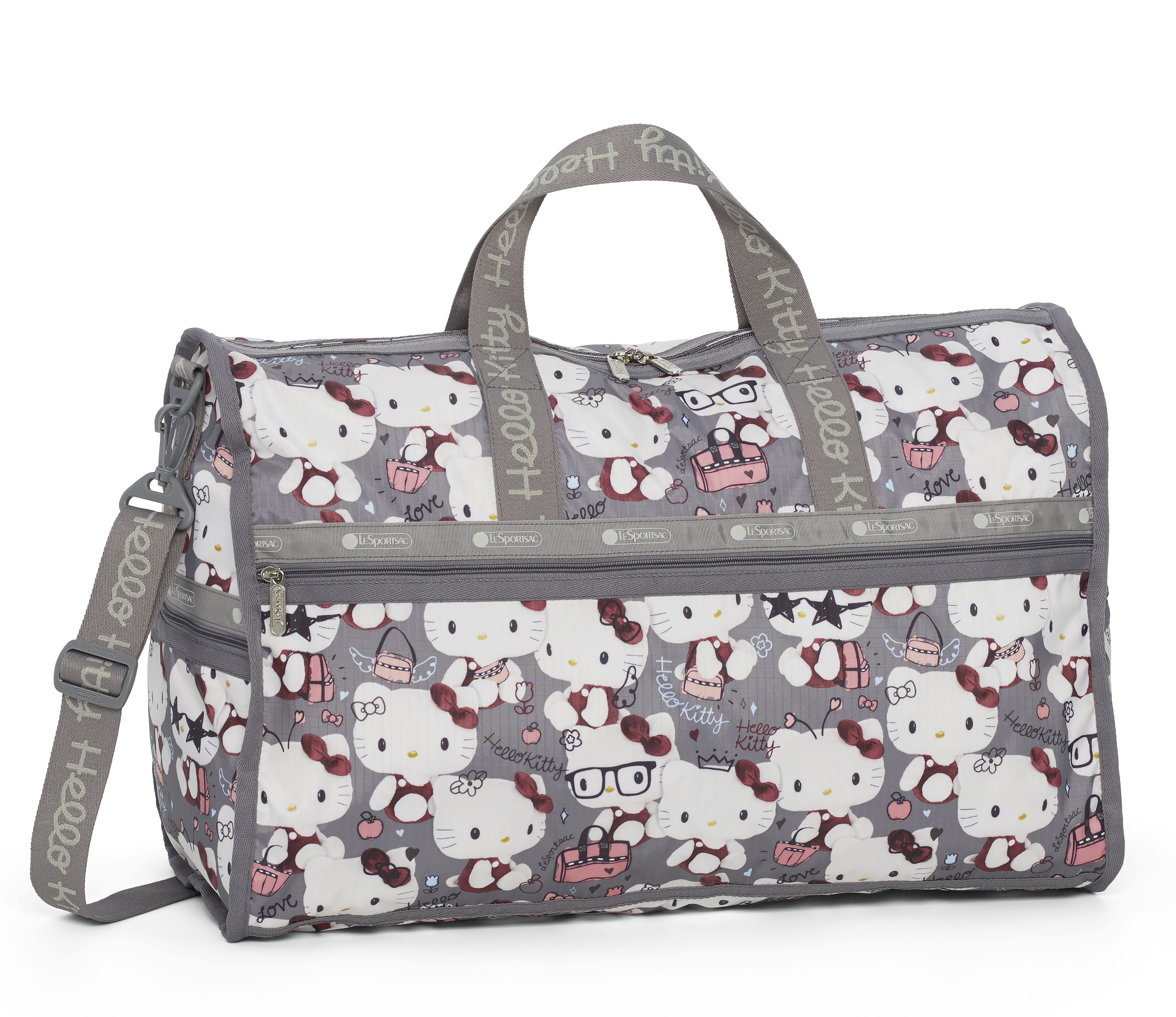Hello Kitty x LeSportsac聯名系列百變造型大型假期旅行袋。NT$7,200。（藍鐘提供）