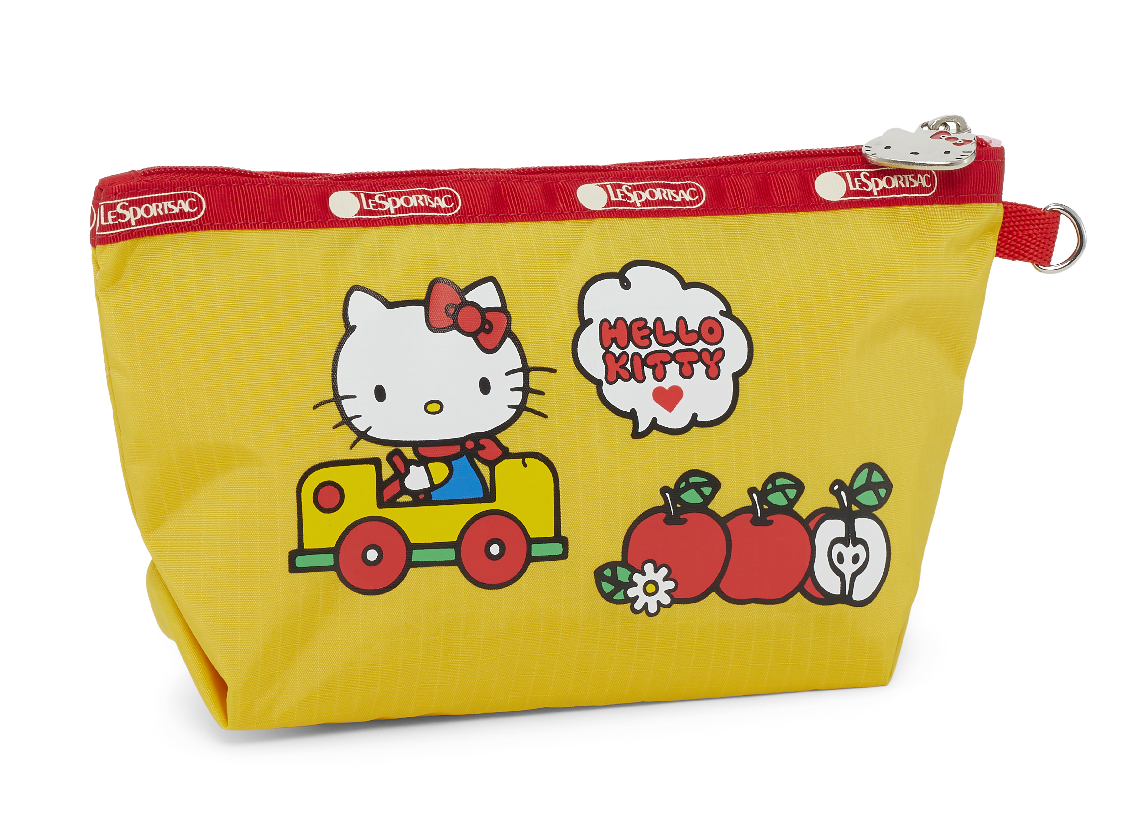 Hello Kitty x LeSportsac聯名系列「WELCOME」中梯形化妝包。NT$1,450。（藍鐘提供）