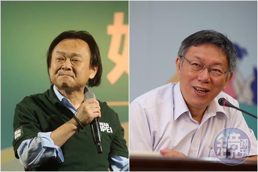 傳民進黨中央以「柯黑」為由未提名王世堅（左），對此柯文哲今天做出回應。