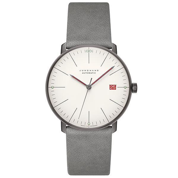 JUNGHANS Max bill Automatic 100 Jahre Bauhaus,時、分、秒、日期指示,自動上鍊機芯,建議售價約NT$ 48,000