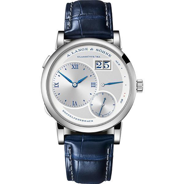 A. LANGE & SÖHNE Lange 25週年限量版,時、分、小秒、大日期指示、動力儲存指示,手上鍊機芯,限量250只,建議售價約NT$ 1,360,000