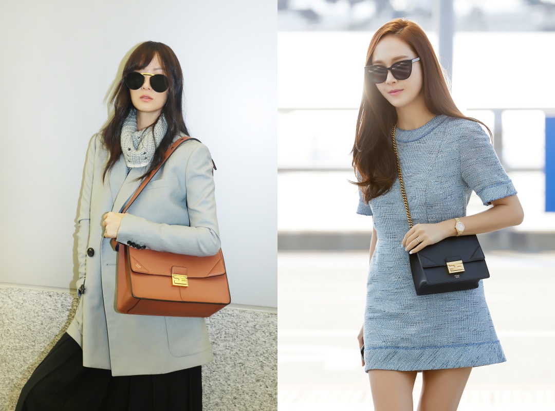 孫芸芸（左）與韓星潔西卡，都在FENDI KAN U一推出時就立刻背上身。（FENDI提供）