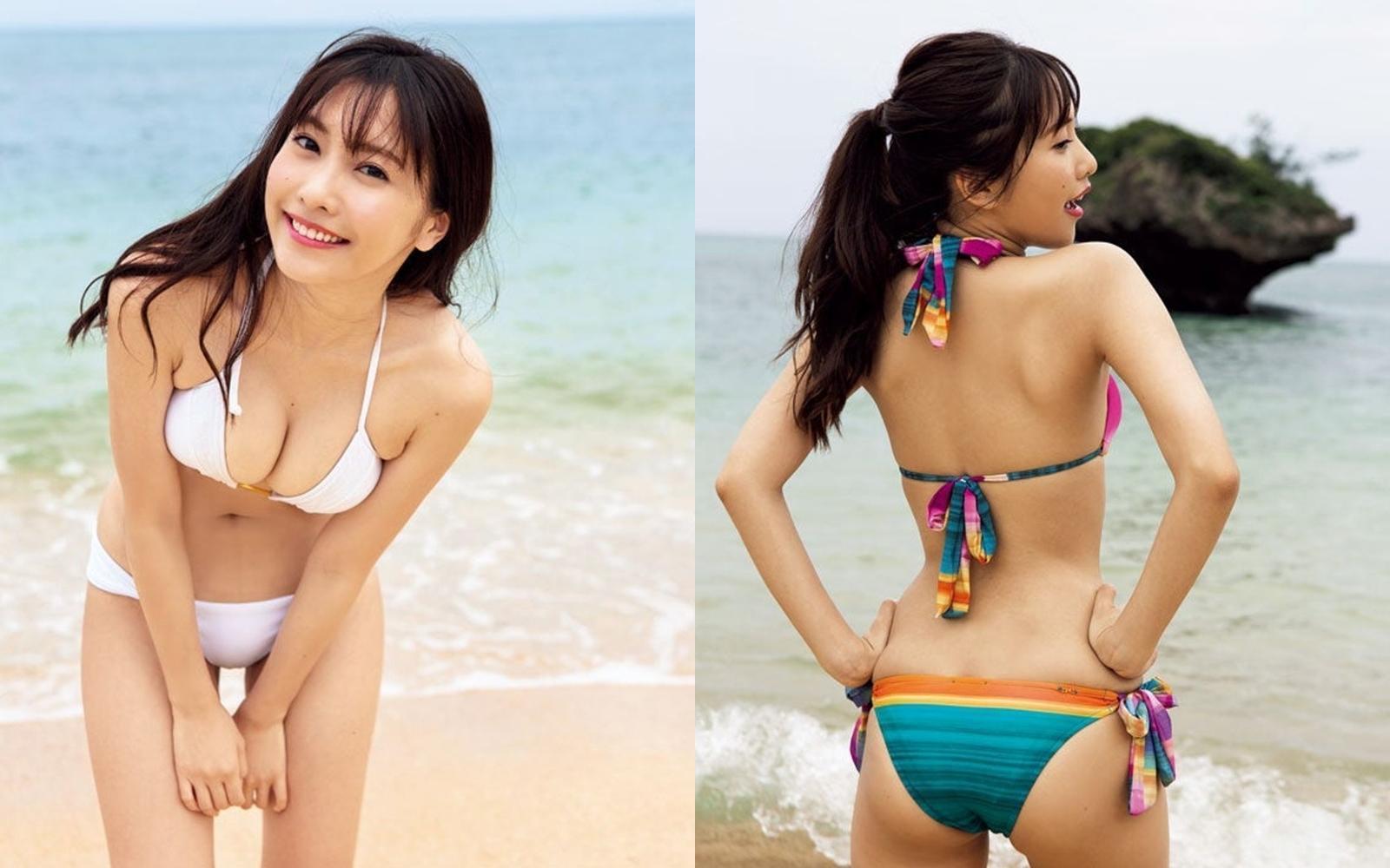 24歲的佐野雛子擁有F罩杯傲人身材,近日重回寫真界拍攝性感寫真。(翻攝自Weekly Young Magazine)