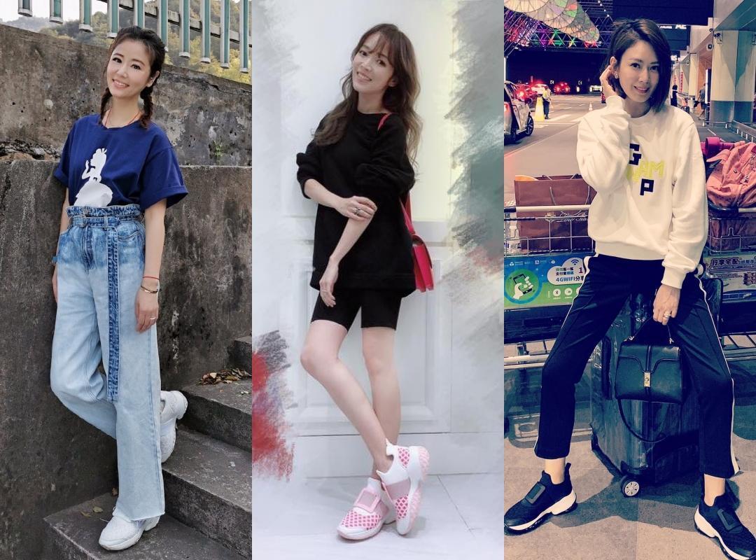 林心如（左起）、侯佩岑、Melody都是Viv' Run粉。（翻攝自林心如微博、侯佩岑與Melody臉書）