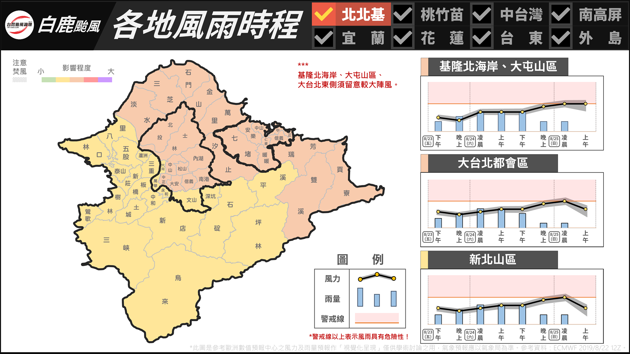 北北基。(翻攝「台灣颱風論壇|天氣特急」臉書)