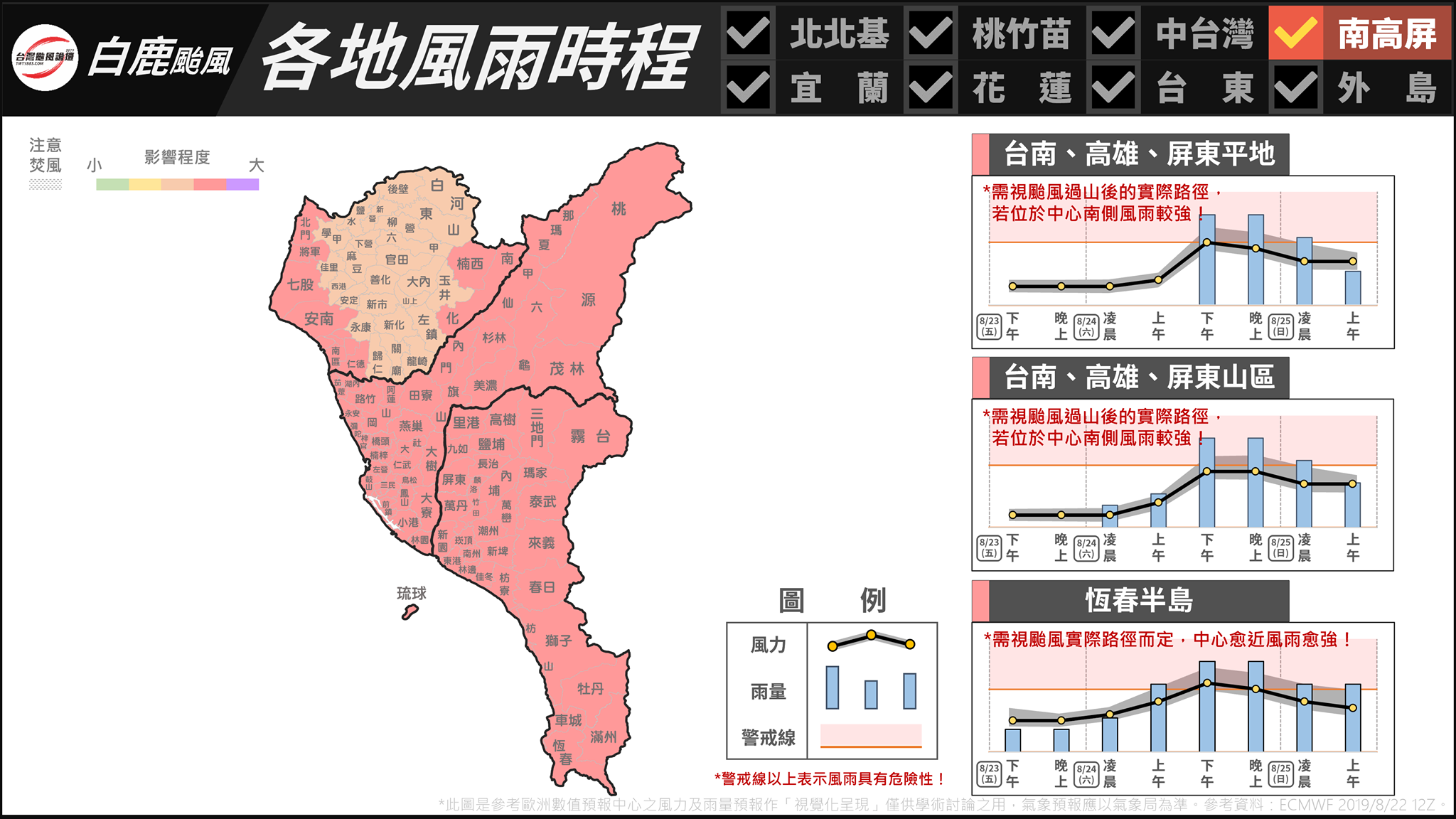 南部。(翻攝「台灣颱風論壇|天氣特急」臉書)