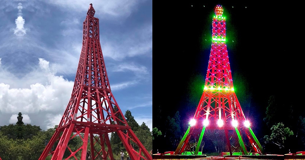 千萬打造的「巴陵鐵塔」在網路上被罵翻，時任區長的曾志湘回應稱防災避雷為主、觀光為輔。（翻攝自網路）