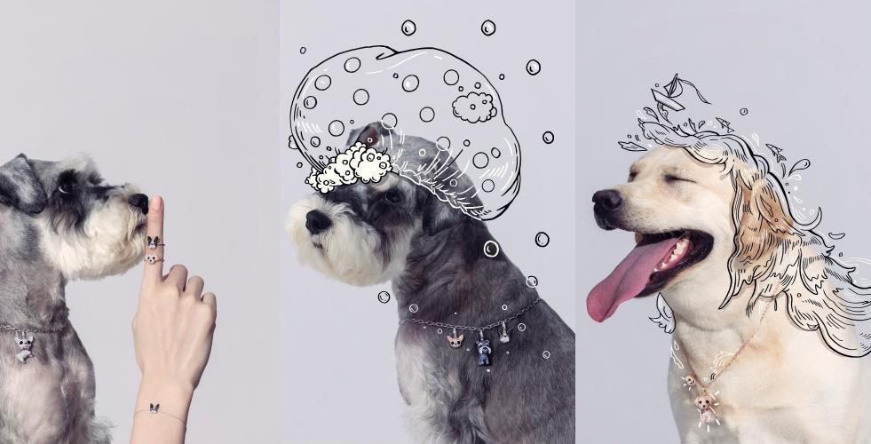 Qeelin Wang Wang系列將可愛萌犬化作珍愛珠寶,象徵友誼與陪伴。(Qeelin提供)