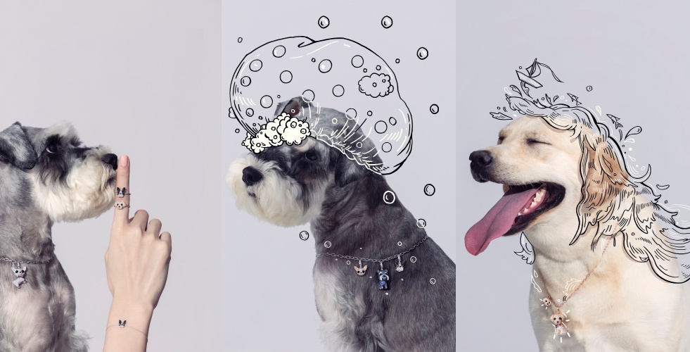 Qeelin Wang Wang系列將可愛萌犬化作珍愛珠寶，象徵友誼與陪伴。（Qeelin提供）