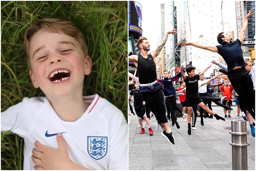 英國喬治小王子遭美國主播嘲笑上芭蕾舞課，超過300名男舞者現身聲援。（東方IC、翻攝Robbie Fairchild IG）