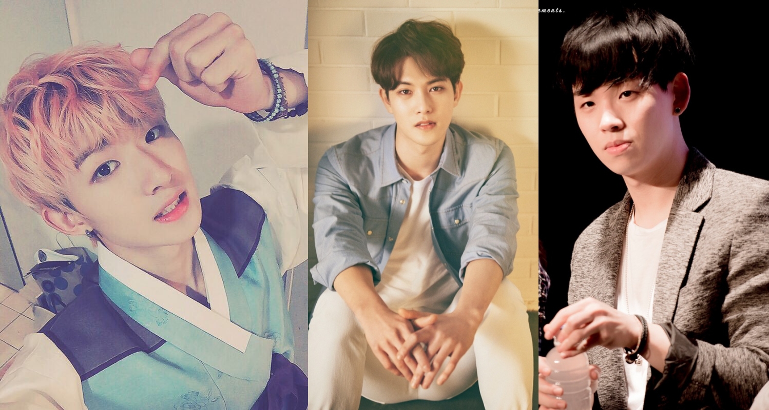 CNBLUE李宗泫（中）因私訊網紅內容曝光宣布退團，DAY6晙赫（右）與ROMEO成員Milo也都曾因私訊惹禍。（網路圖片）