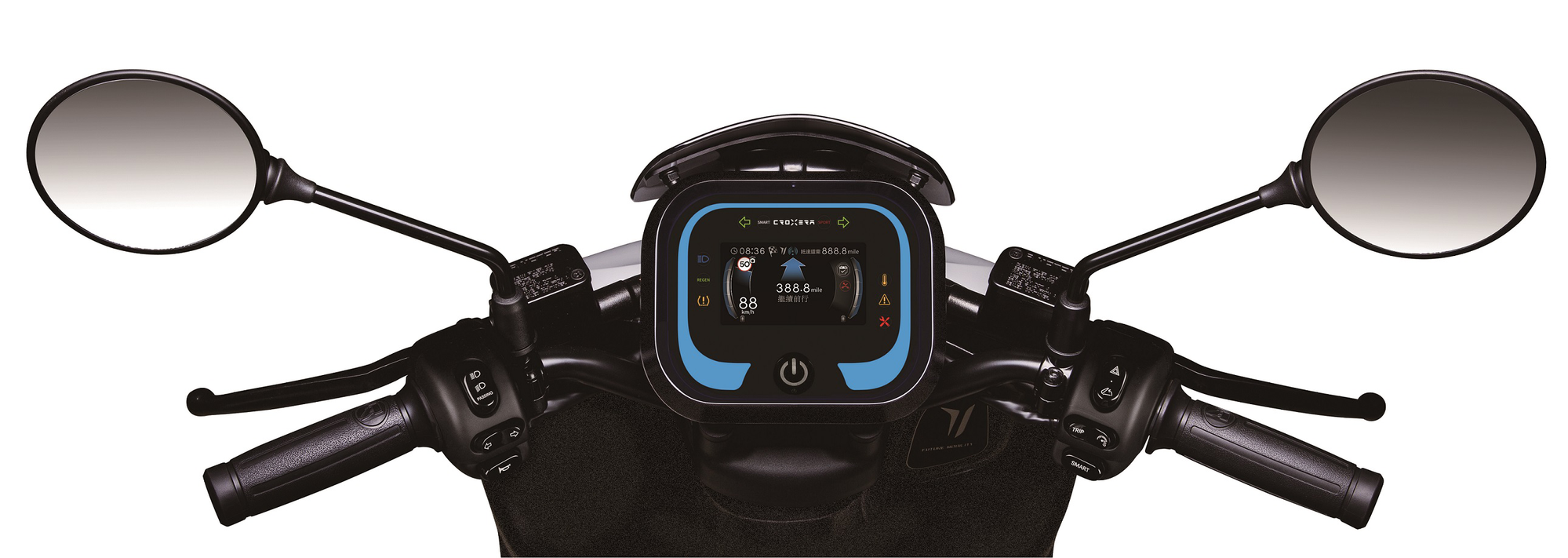 Ai-1 Sport搭載次世代CROXERA儀表系統，提供業界首創「一鍵導航到換電站」功能，讓騎乘不再只是點到點的移動！