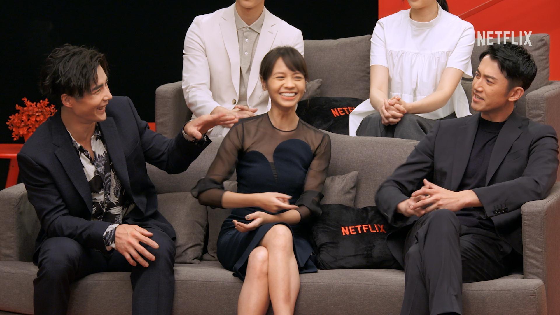 《彼岸之嫁》的演員林路迪(左起)、黃姵嘉、吳慷仁。(Netflix提供)