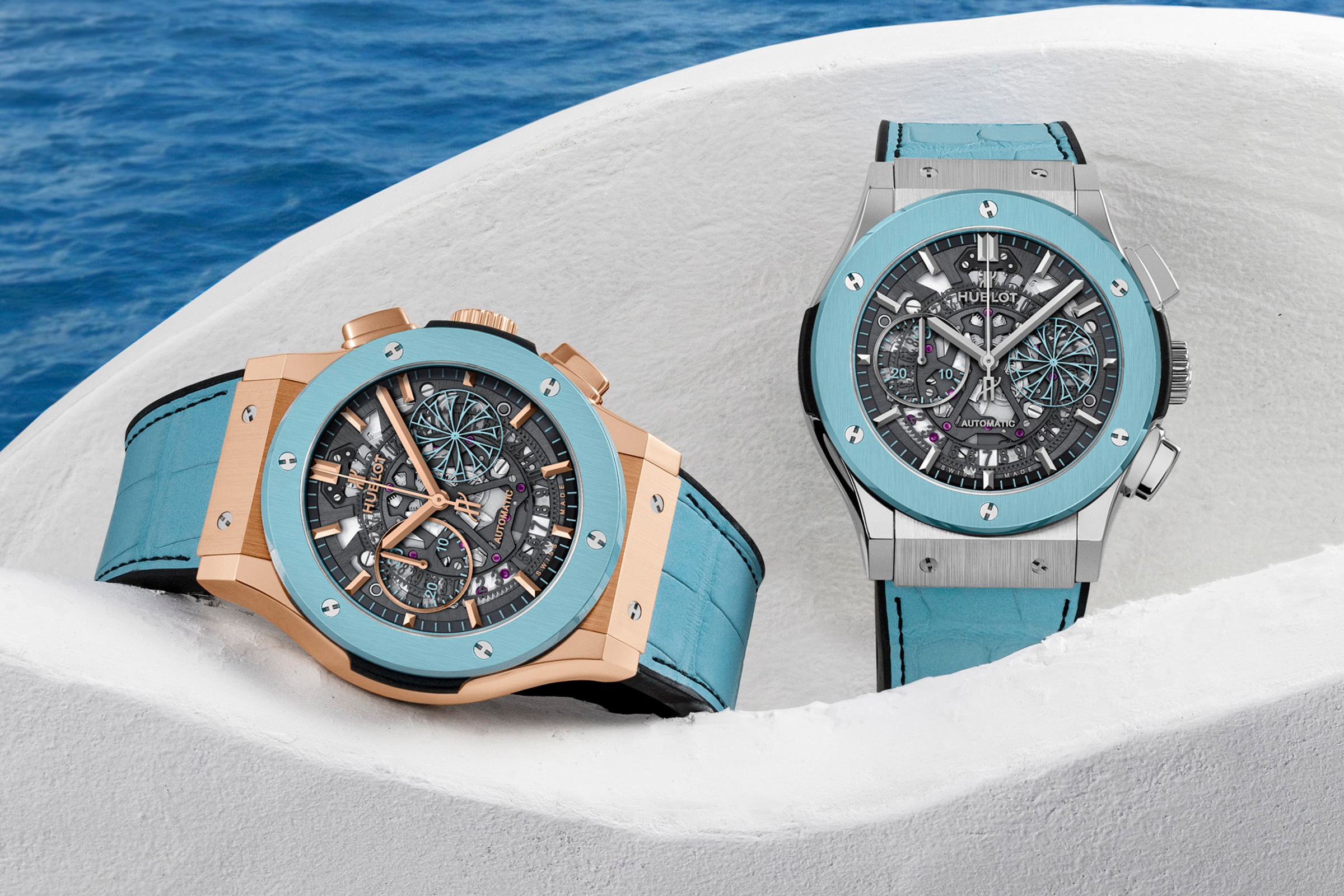 【新錶快訊】新色晴空藍陶瓷，讓特別版更到位的關鍵！HUBLOT 米克諾斯計時碼錶