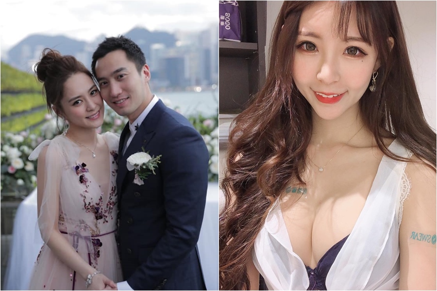 港星阿嬌鍾欣潼去年下嫁「醫界王陽明」賴弘國，兩人人前都非常恩愛，今天卻爆出賴弘國約炮大胸女網紅；至於女網紅原來是台灣模特兒趙寧寧（右圖），她也跳出來發聲明表示保留追究法律責任的權利。（左圖翻攝自鍾欣潼微博、右圖翻攝自趙寧寧臉書）