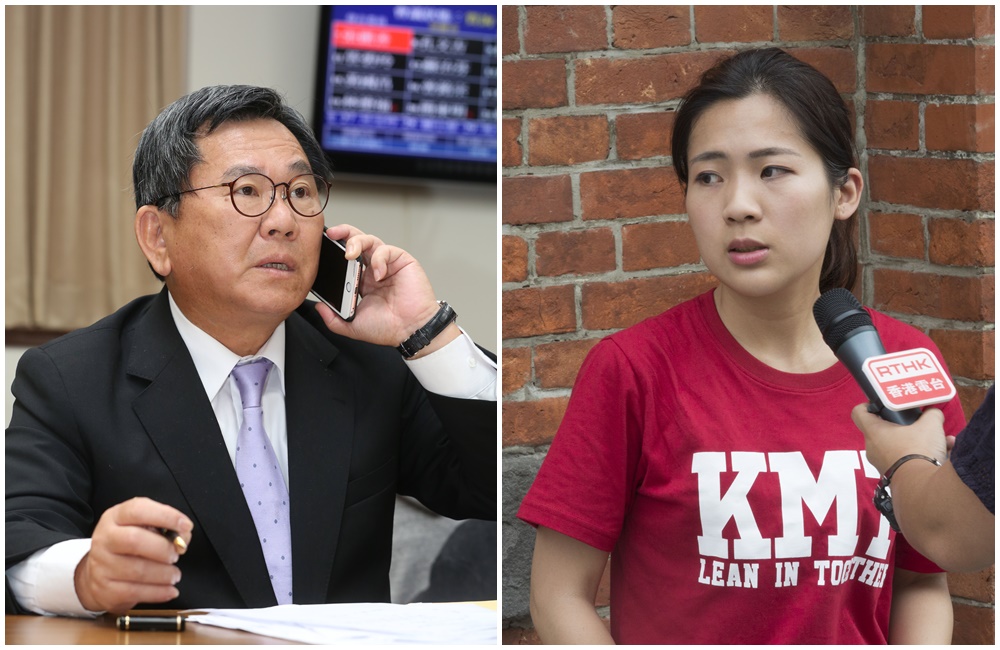 徐巧芯（右）發文，表示不相信高鐵上的300萬現金，是陳明文讓兒子帶去菲律賓創業的錢。