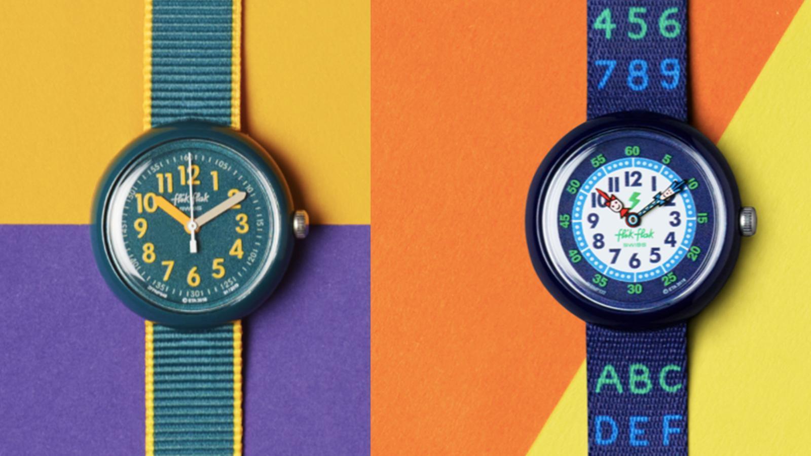 SWATCH Flik Flak腕錶,錶徑31.85mm- Color Blast Green(左)、 Blue AB34(右)NT$ 1,250