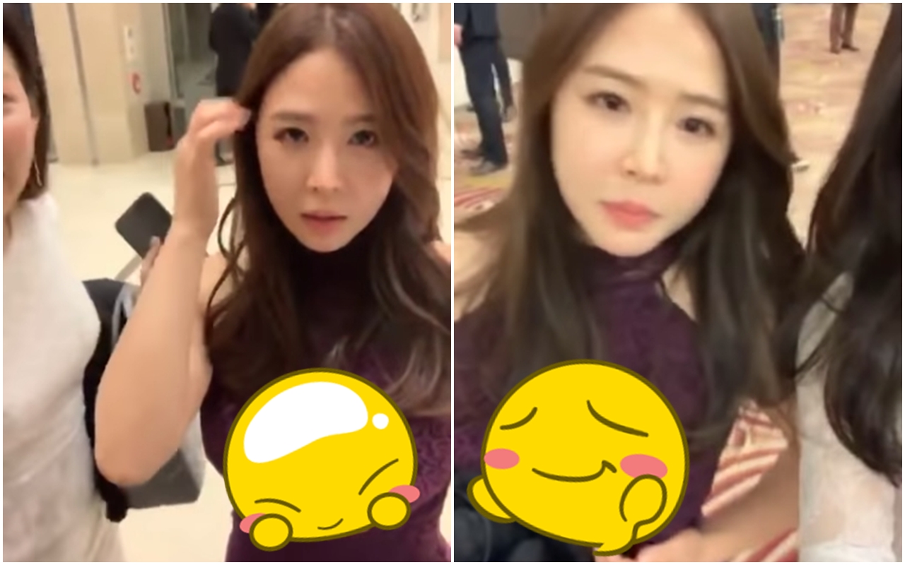 李素熙身穿紫色蕾絲胸前挖空禮服，傲人美胸一度快掉出走光，讓許多粉絲暴動紛紛湧入留言。（翻攝自YouTube）