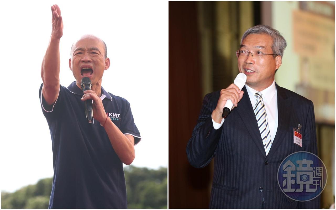 面對網友提問如何看高雄市長韓國瑜（左）參選總統，謝金河（右）強調，「一個人不會天天漲停板的！」