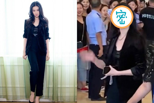 近日網路瘋傳劉亦菲出席活動的照片，讓網友看了忍不住驚呼。（翻攝自微博）