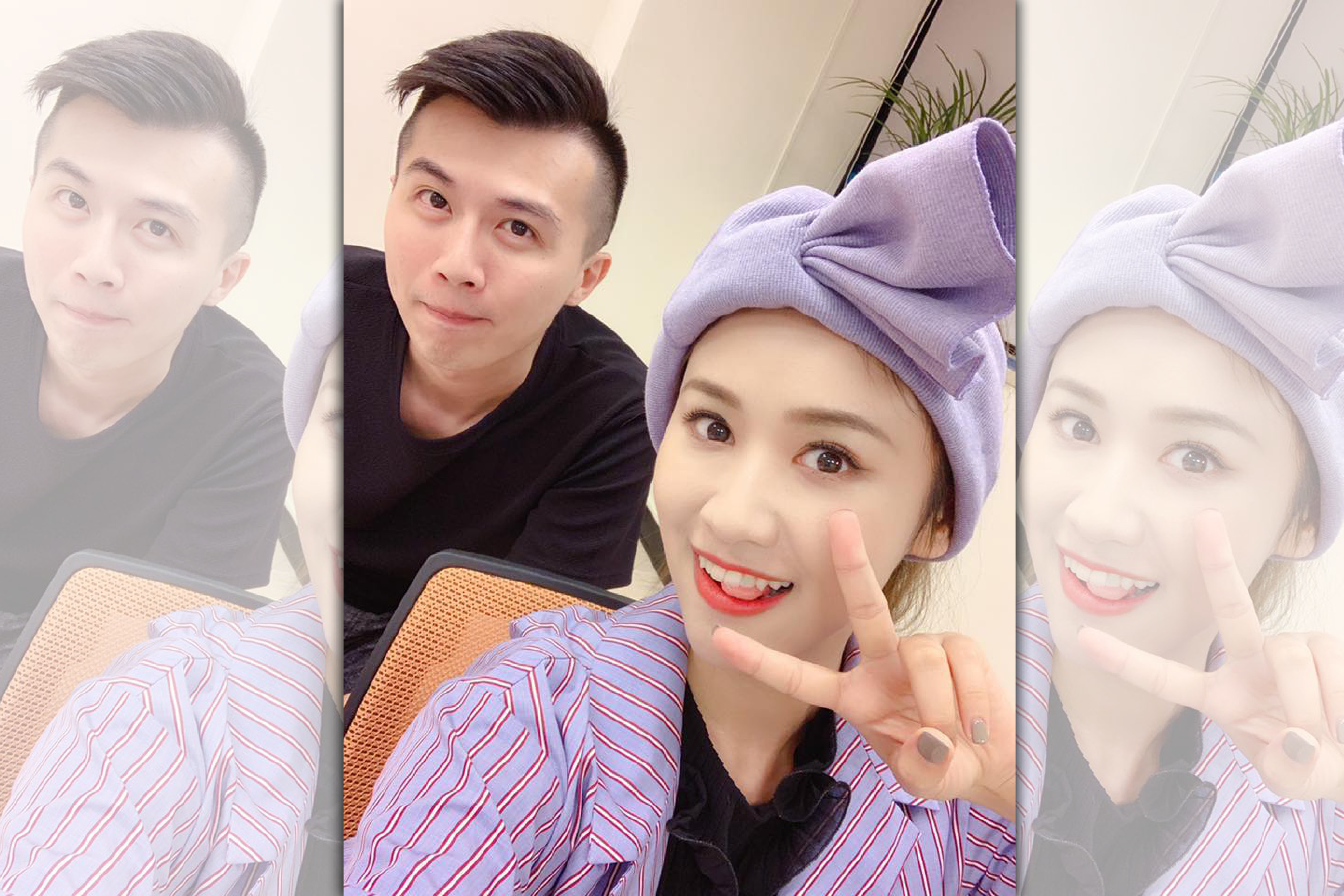 謝東霖邀請吳姍儒合影，自虧是「自肥」照！（翻攝自謝東霖臉書）