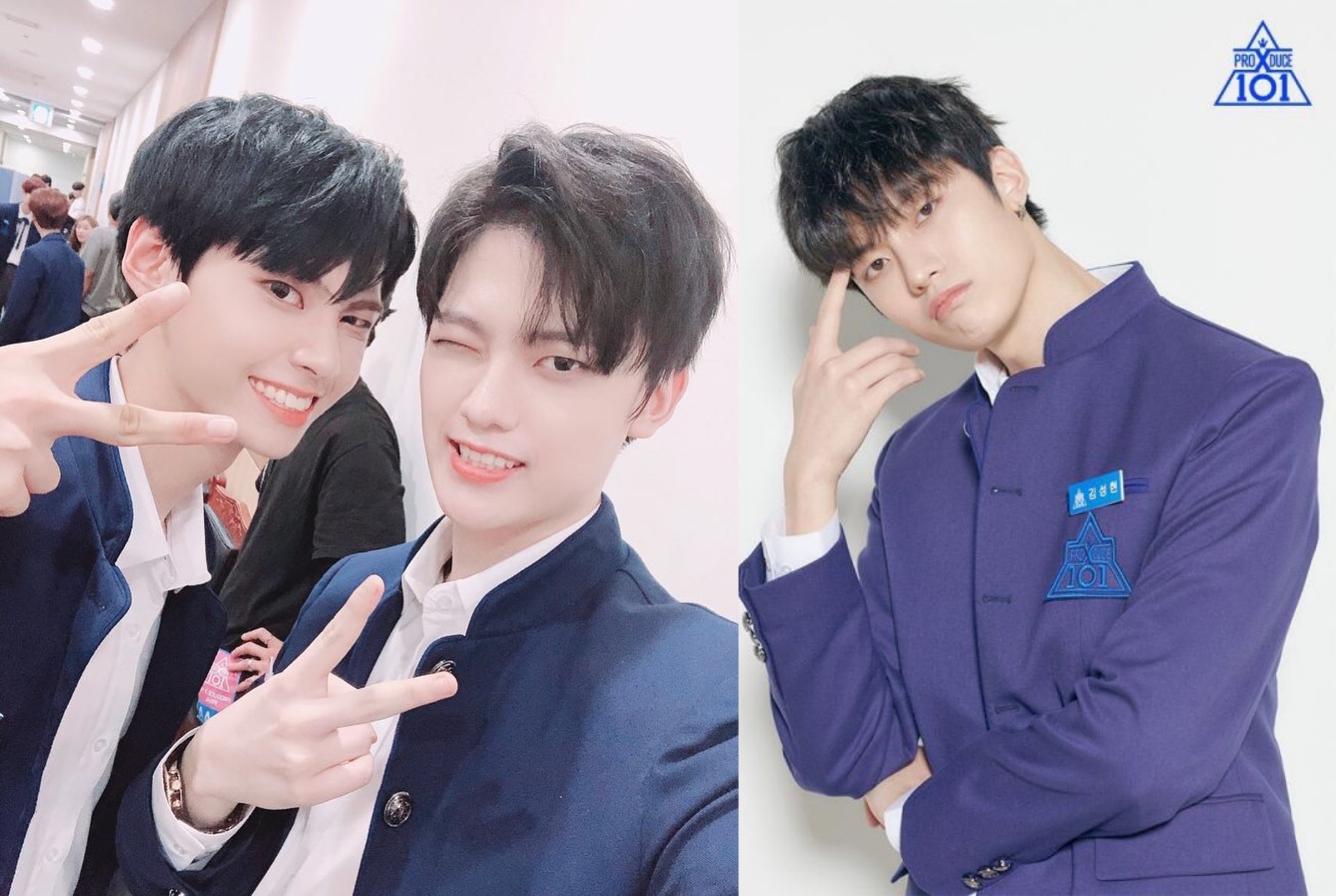 IN2IT成員成賢之前參加《PRODUCE X 101》認識了許多好友，左圖左為李鎮赫。（翻攝自成賢IG）